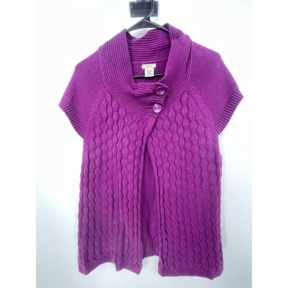 Izod size M Vibrant Purple Cable Knit Sweater - Picture 1 of 5